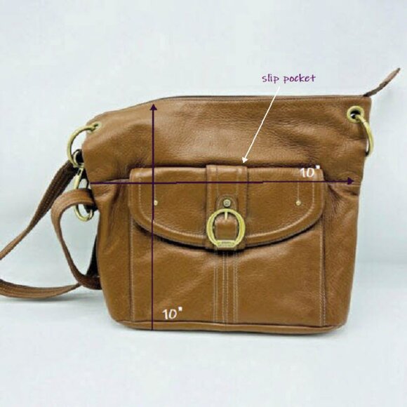 Stone Mountain ~ Sophia ~ Genuine Crossbody Leather bag ~ Caramel Brown - Picture 6 of 7